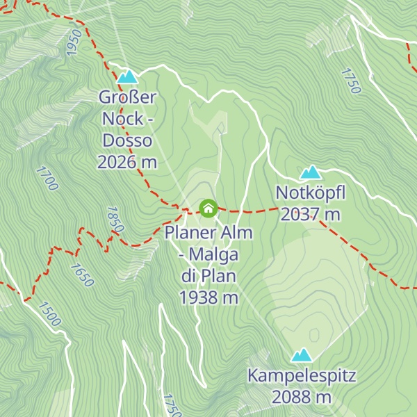 Map of Planer Alm - Malga di Plan