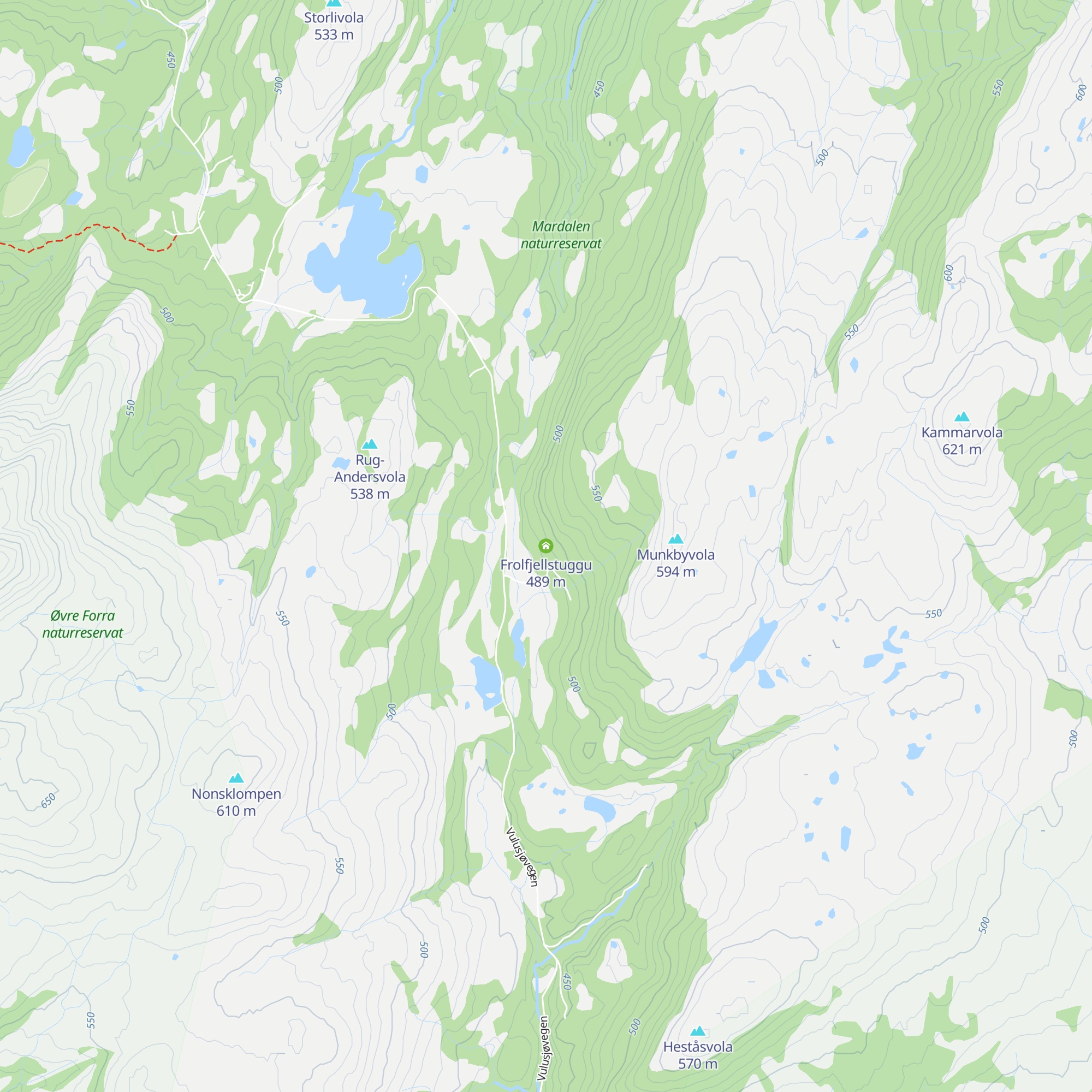 Frolfjellstuggu map
