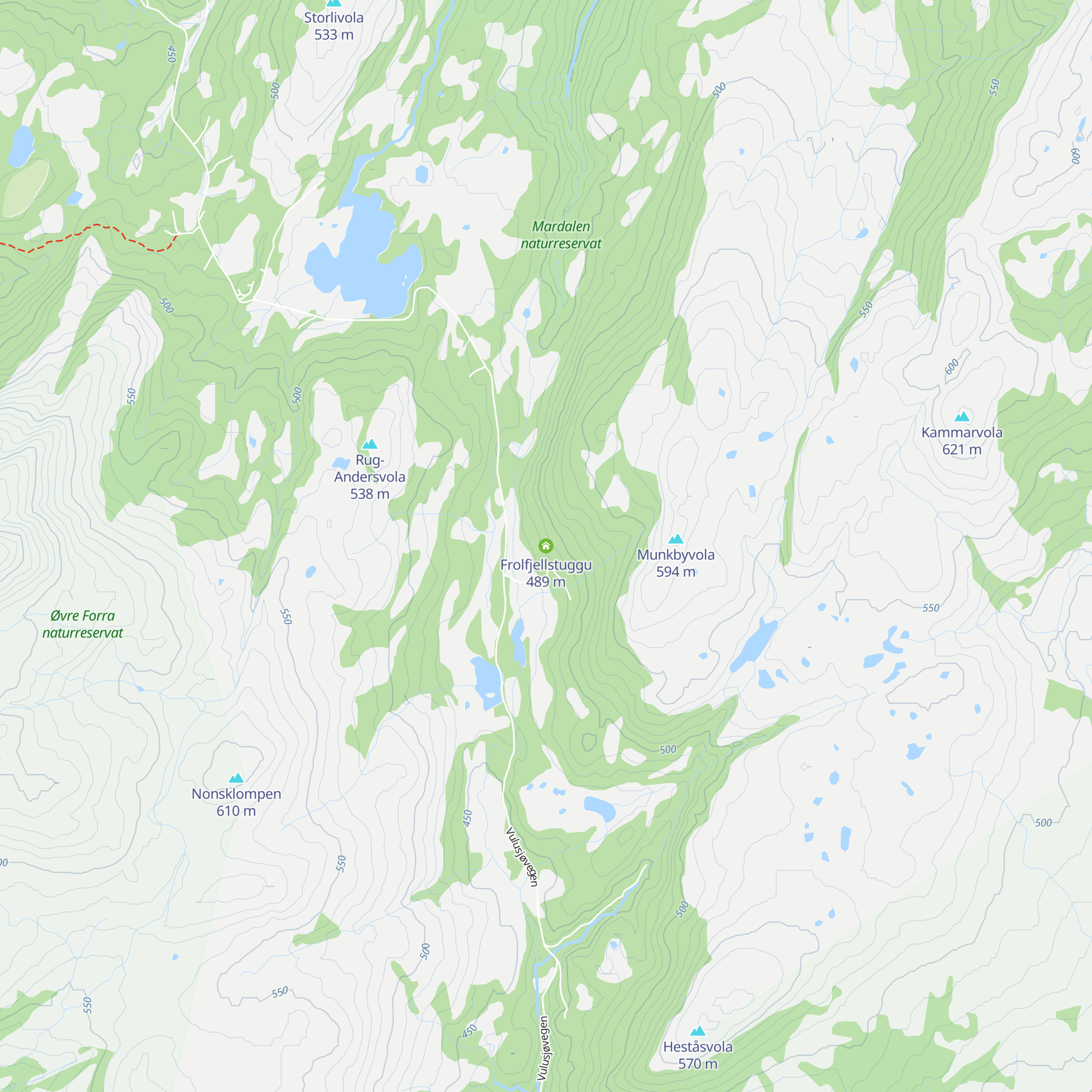 Frolfjellstuggu map