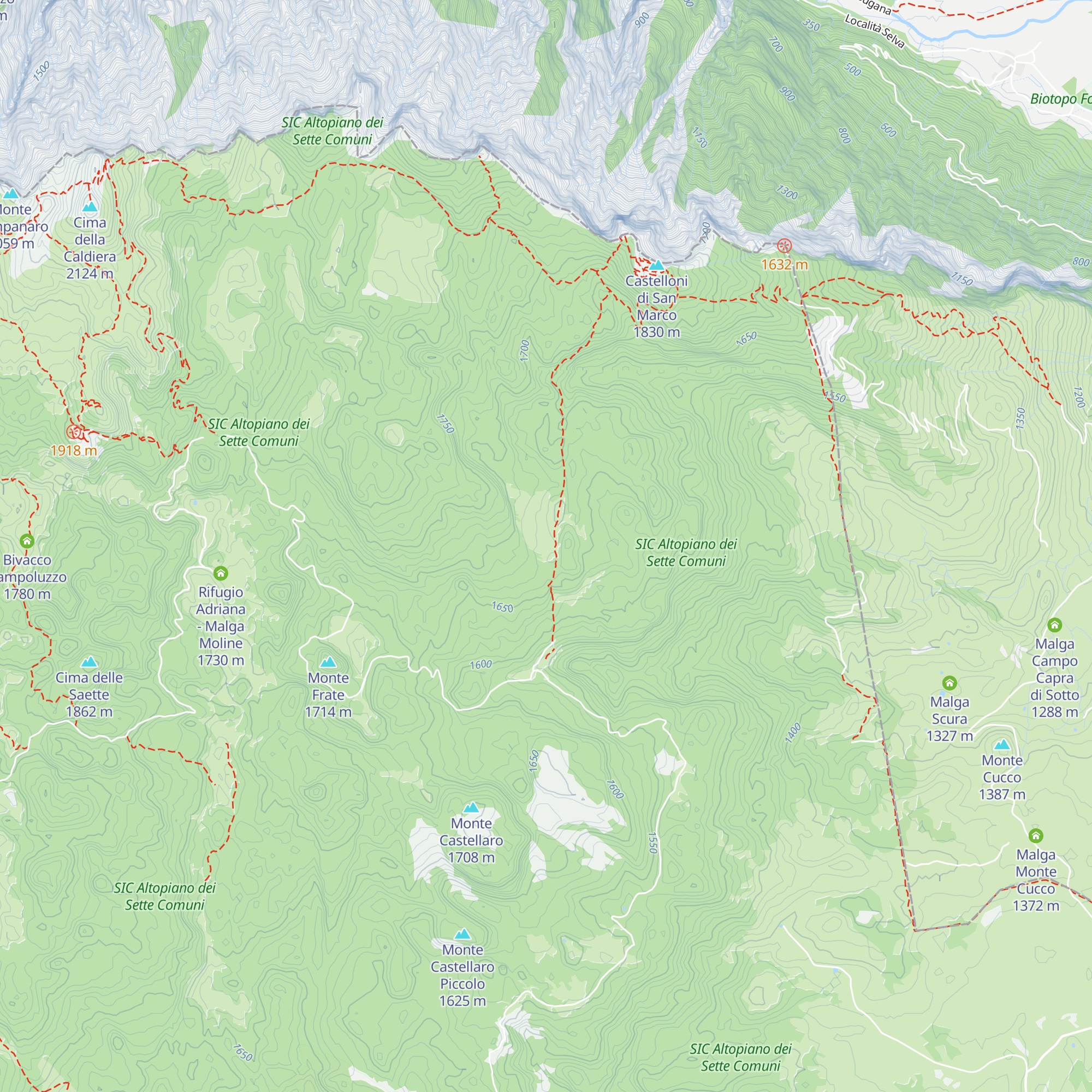 Malga Fossetta map