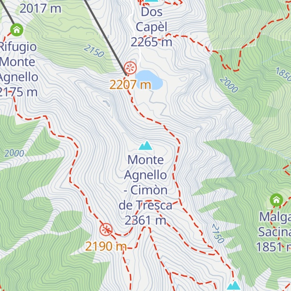 Map of Monte Agnello - Cimòn de Tresca