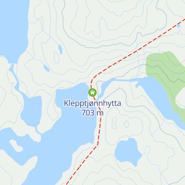 Map of Klepptjønnhytta