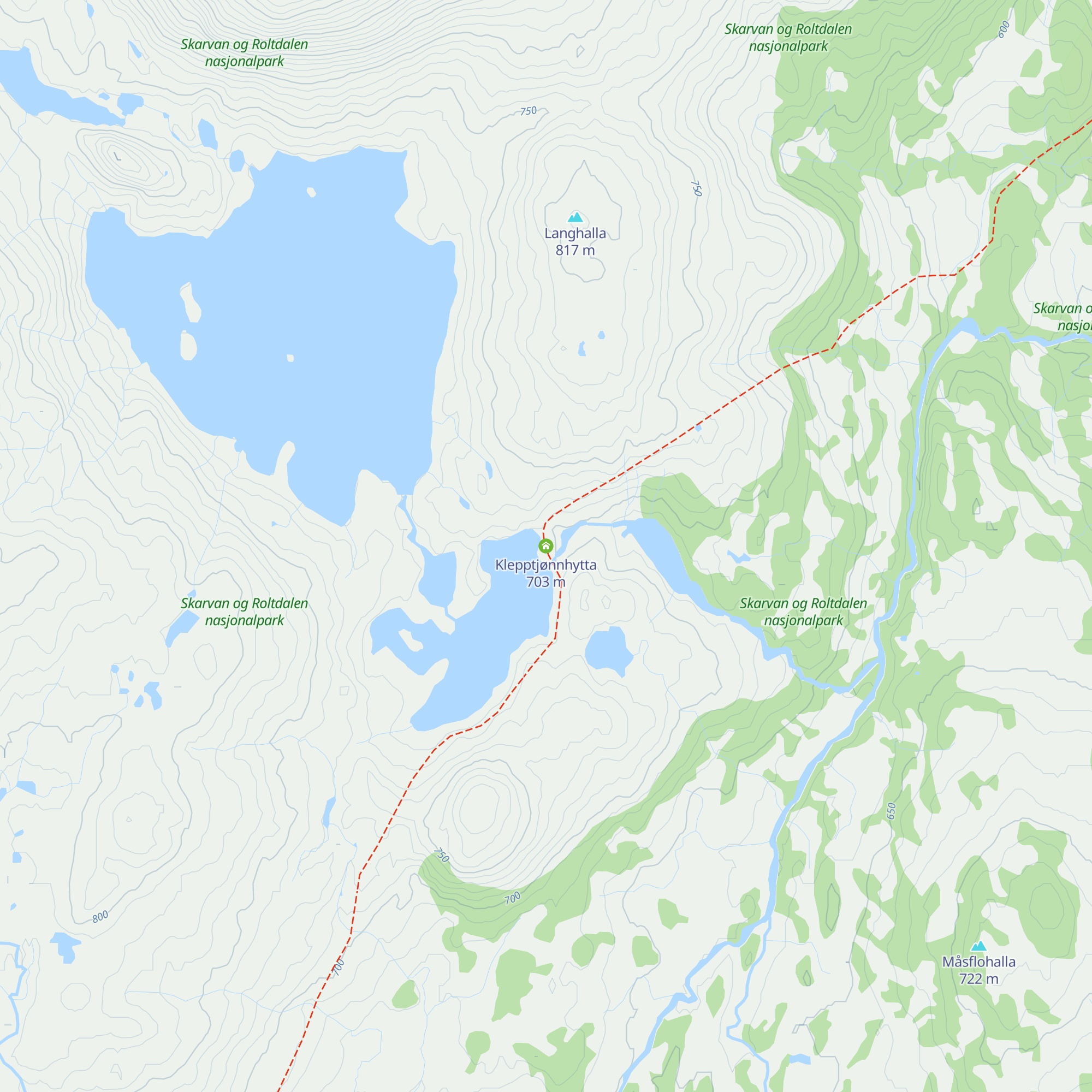 Klepptjønnhytta map