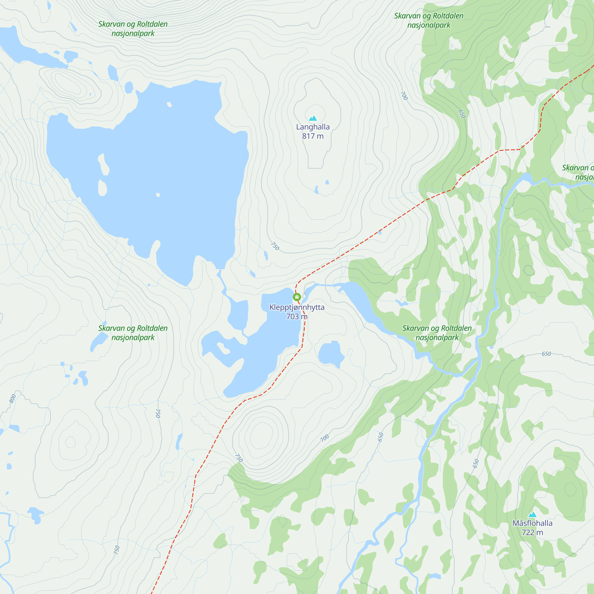 Klepptjønnhytta map