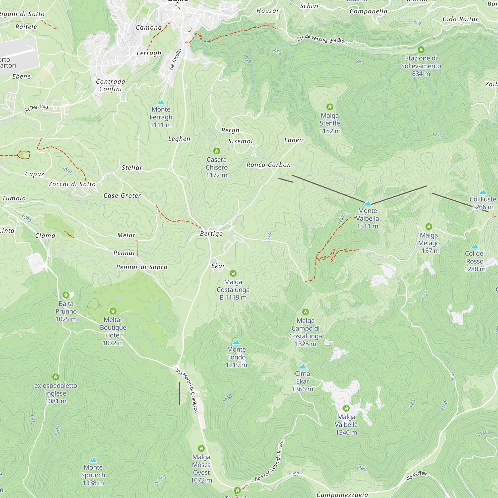 Malga Costalunga A map