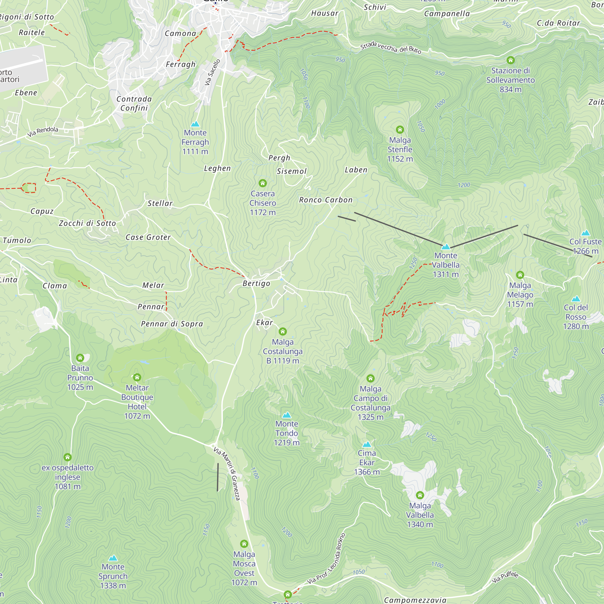 Malga Costalunga A map