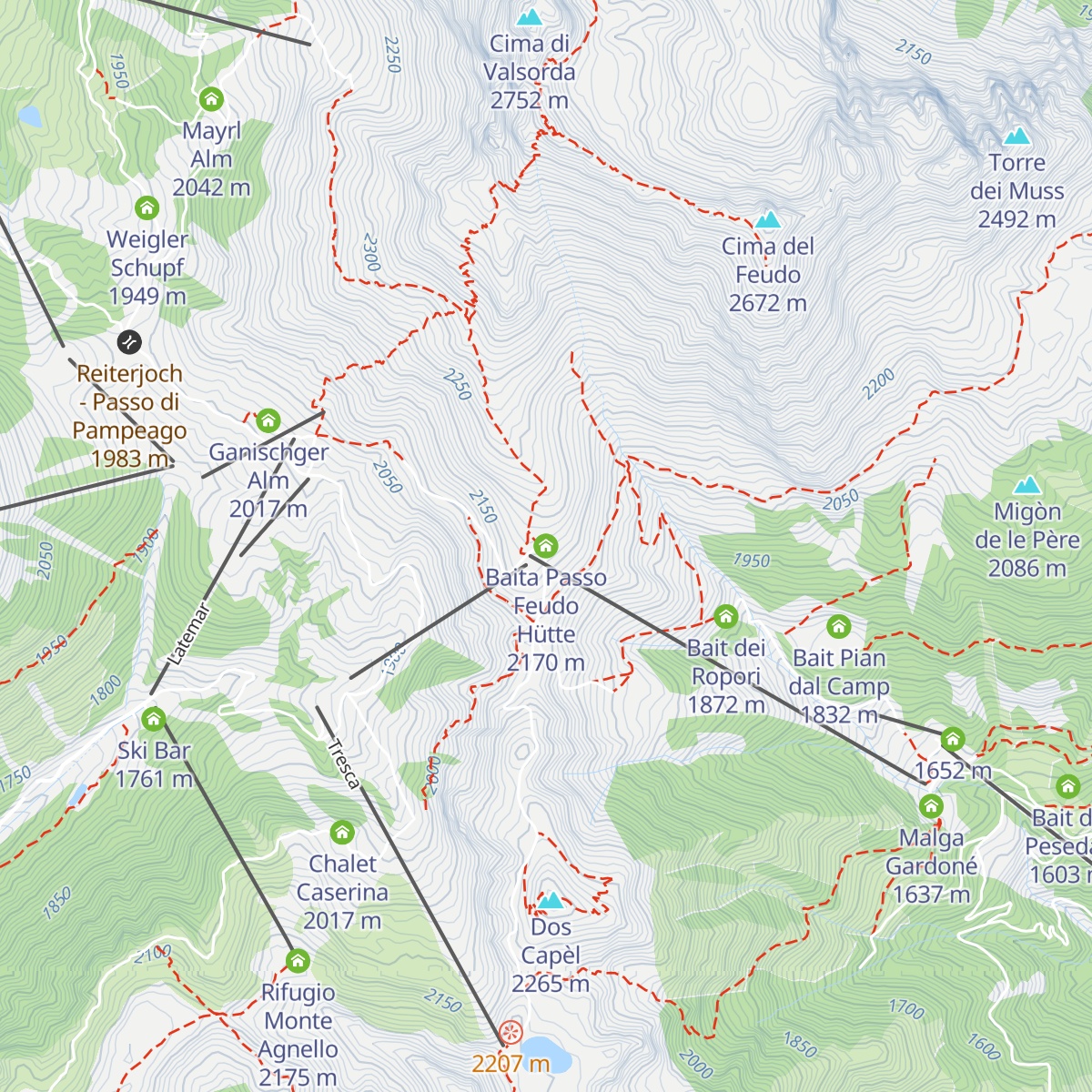 Baita Passo Feudo Hütte map