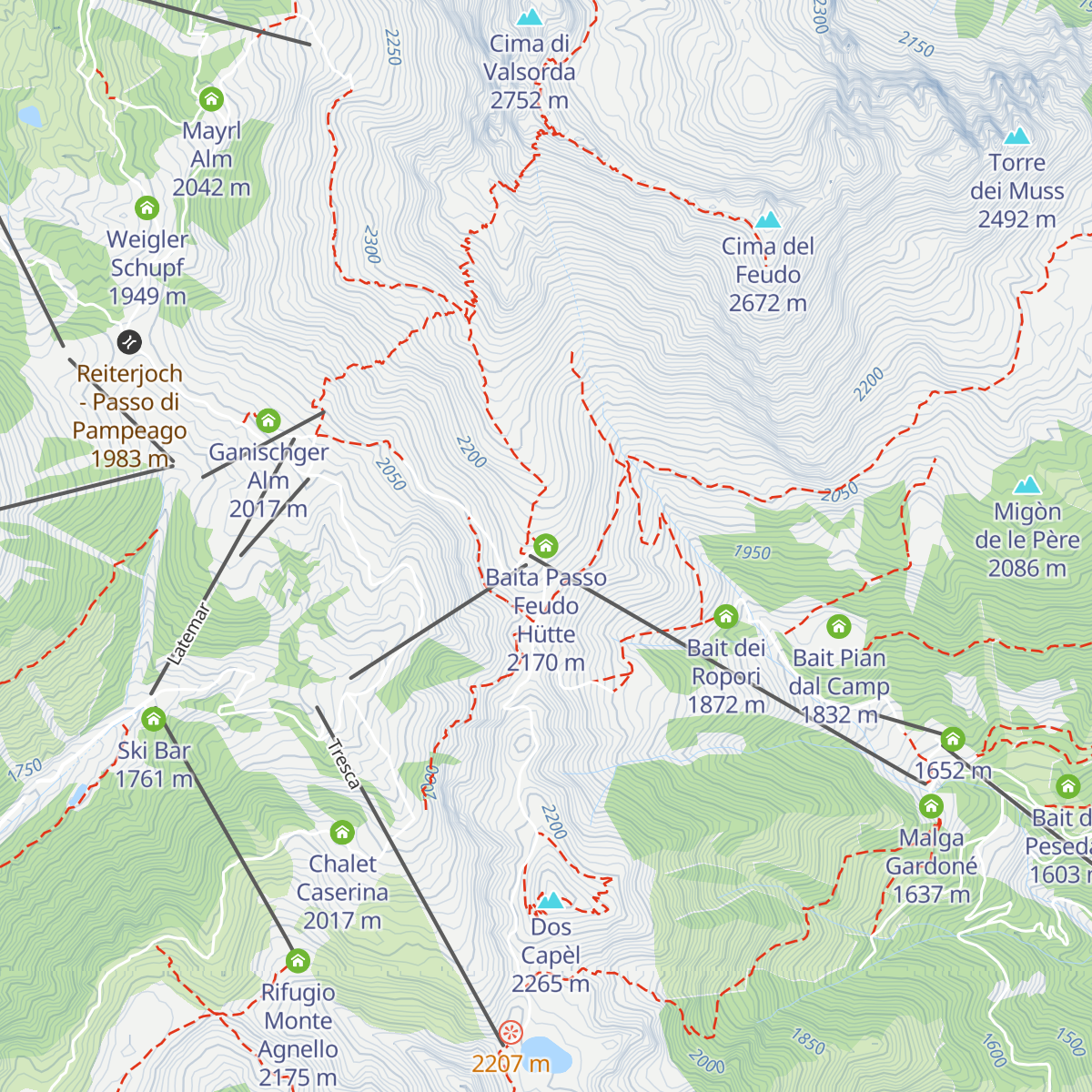 Baita Passo Feudo Hütte map