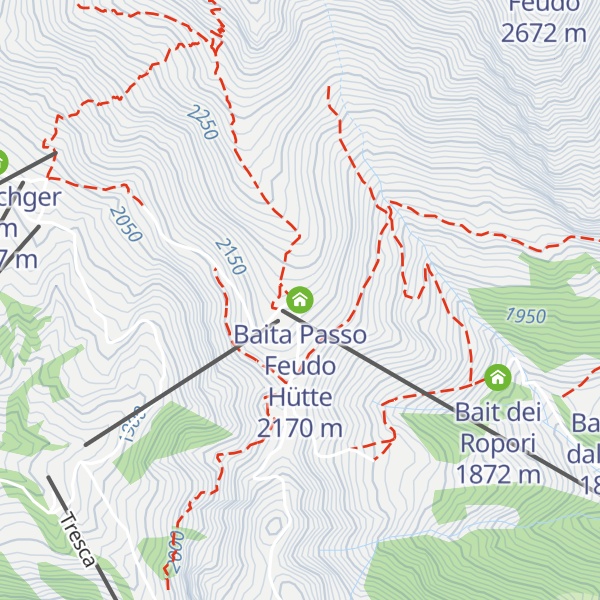 Map of Baita Passo Feudo Hütte