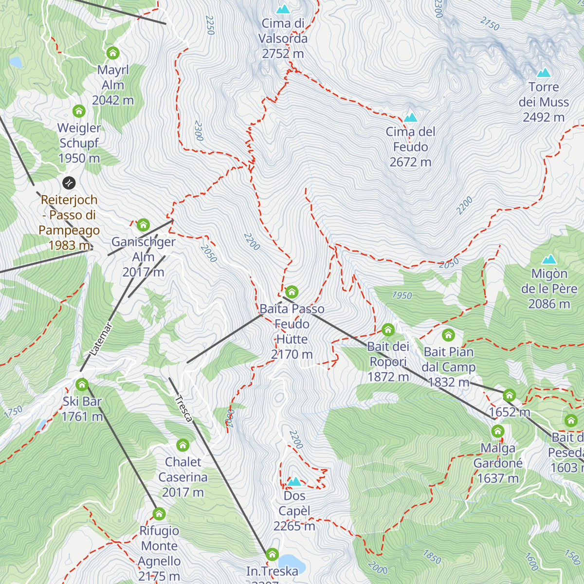Baita Passo Feudo Hütte map