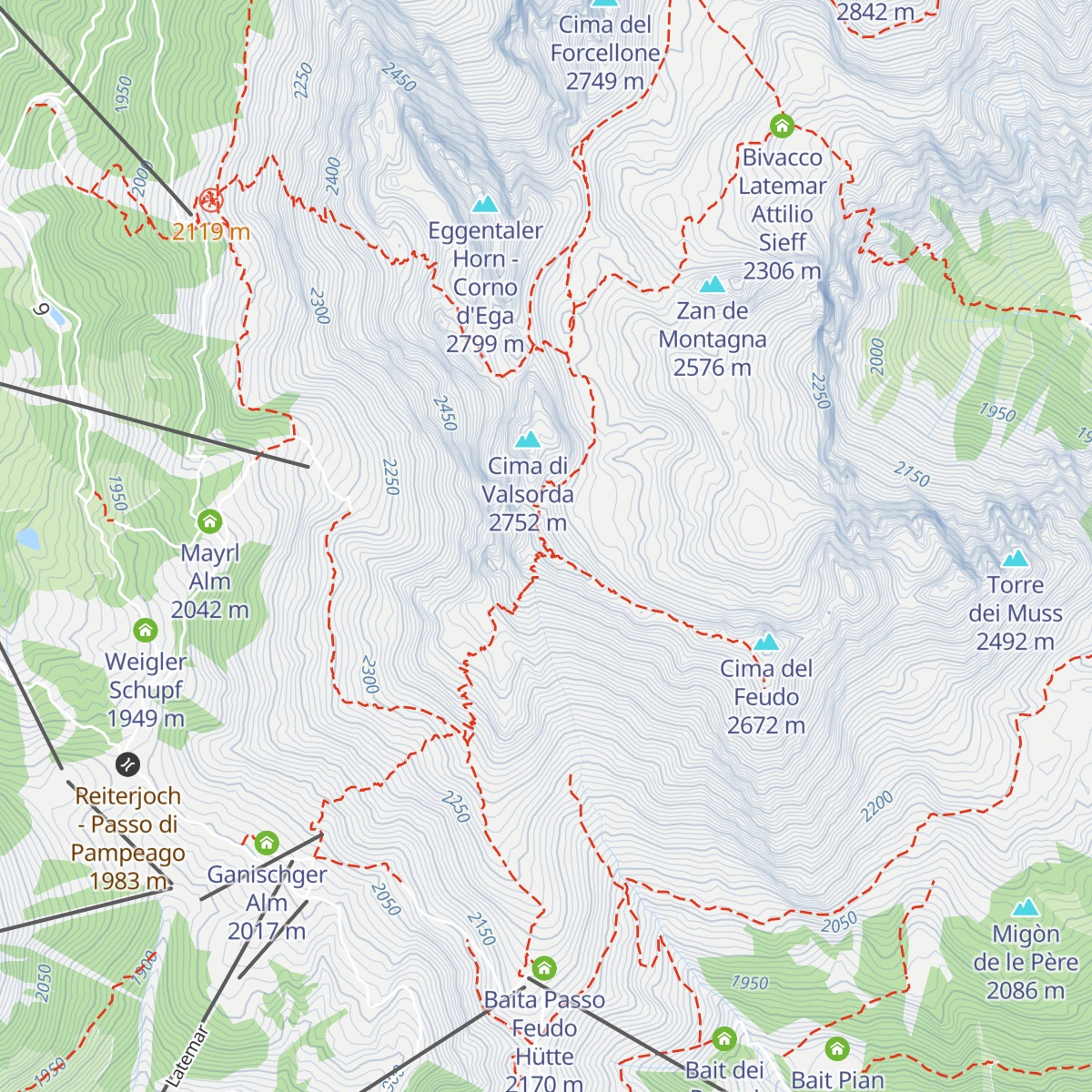 Rifugio Torre di Pisa map