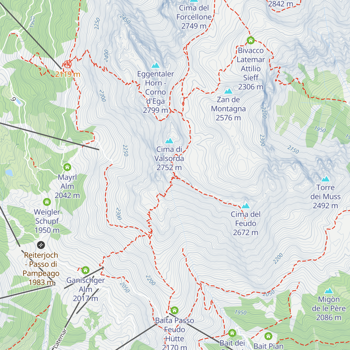 Rifugio Torre di Pisa map