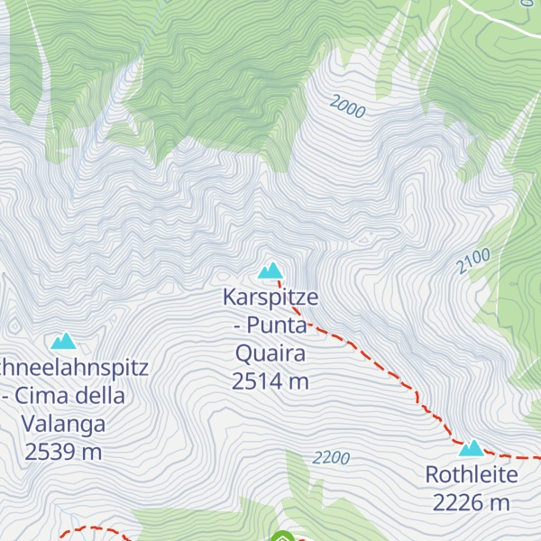 Map of Karspitze - Punta Quaira