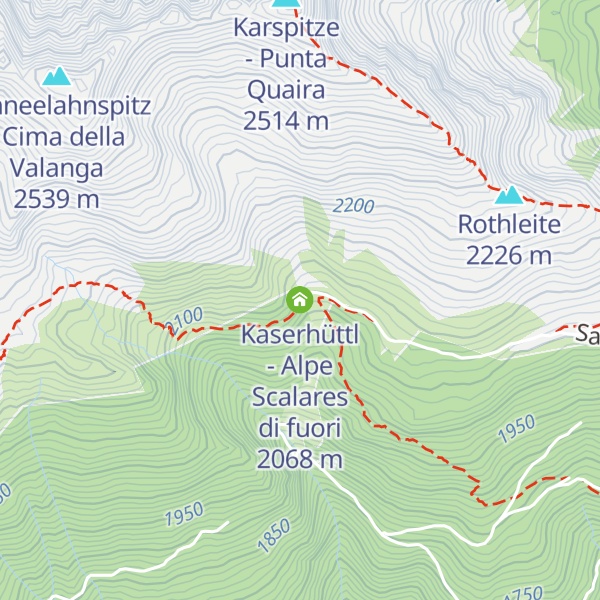 Map of Kaserhüttl - Alpe Scalares di fuori