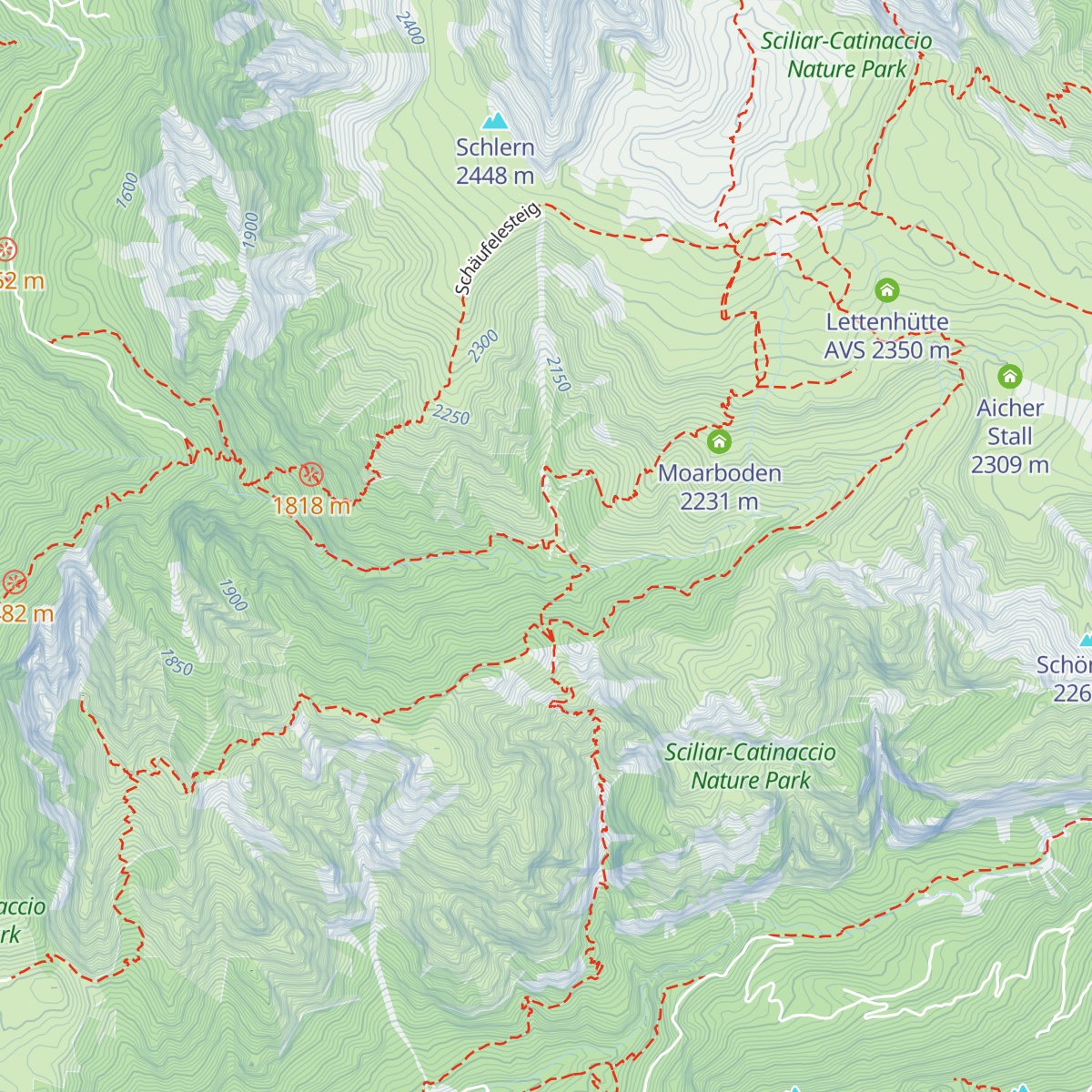 Sesselschwaige - Malga Sessel map