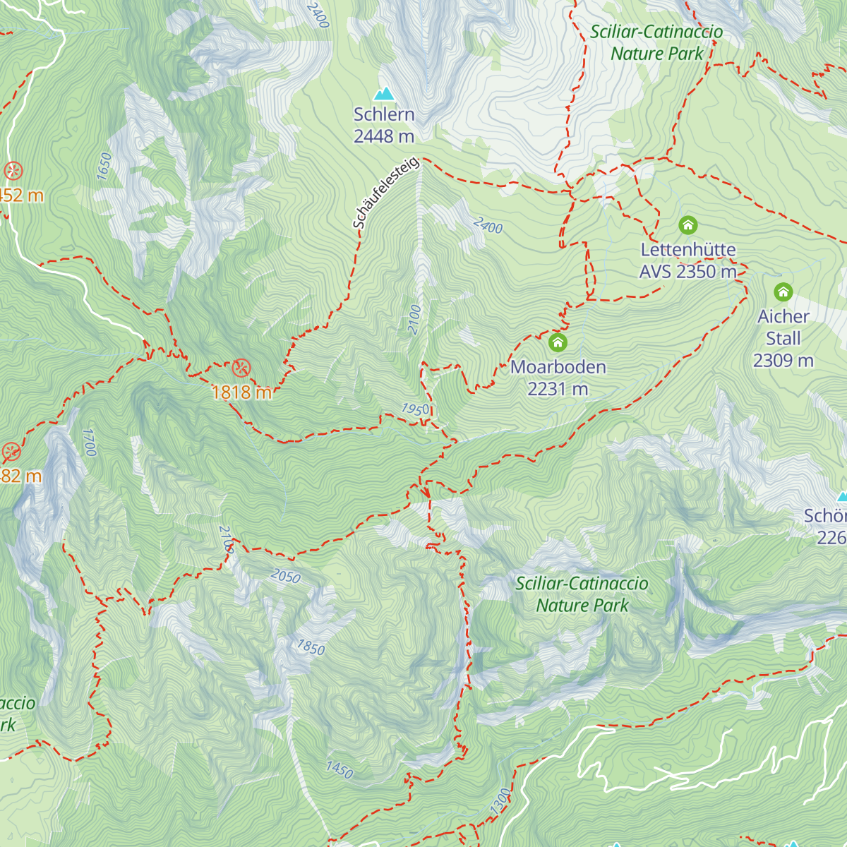 Sesselschwaige - Malga Sessel map