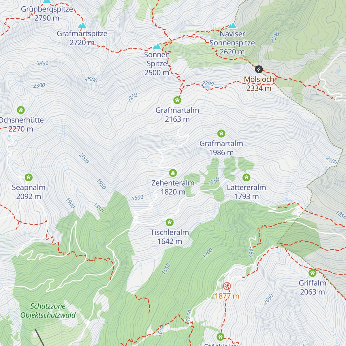 Zehenteralm map