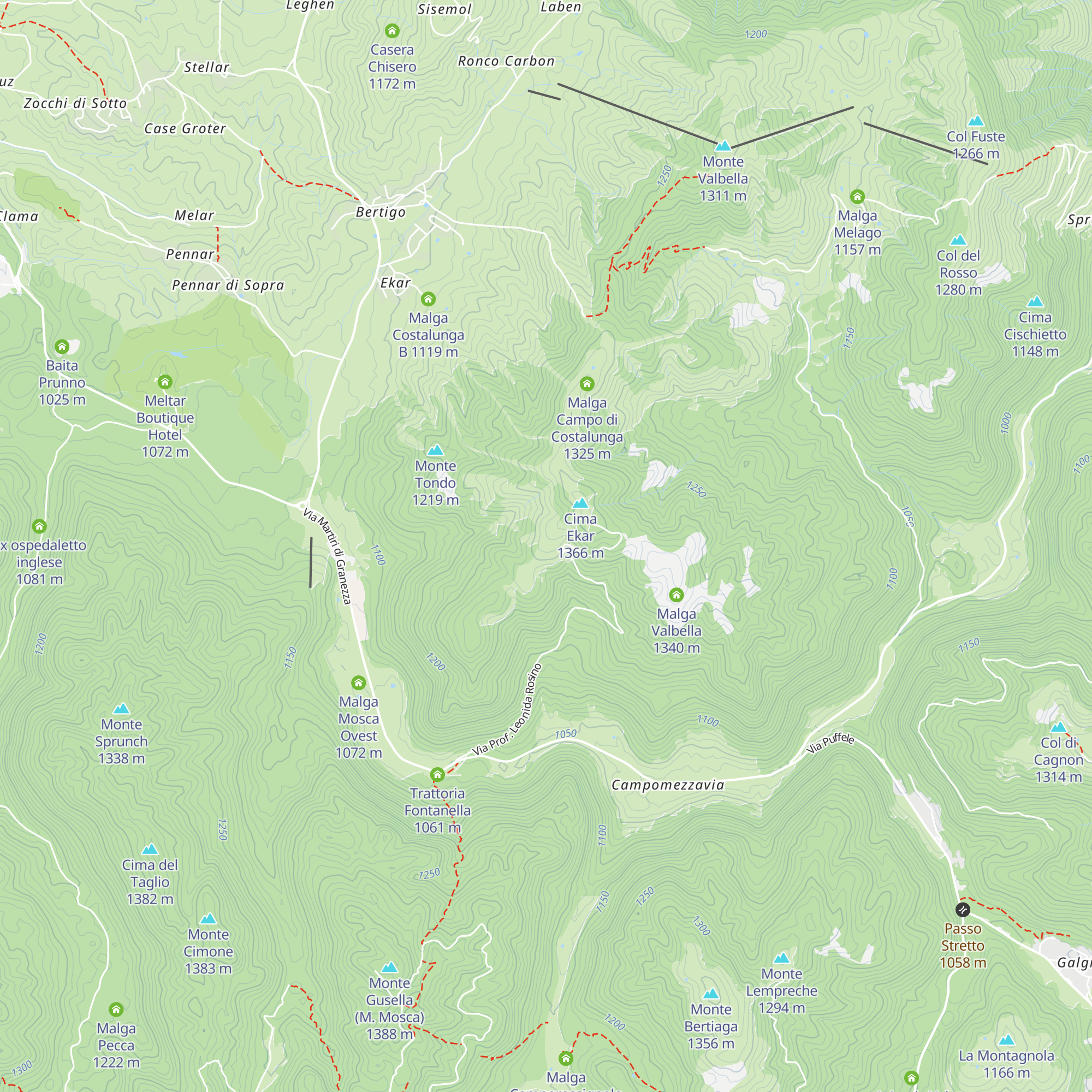 Malga Val Forbice map