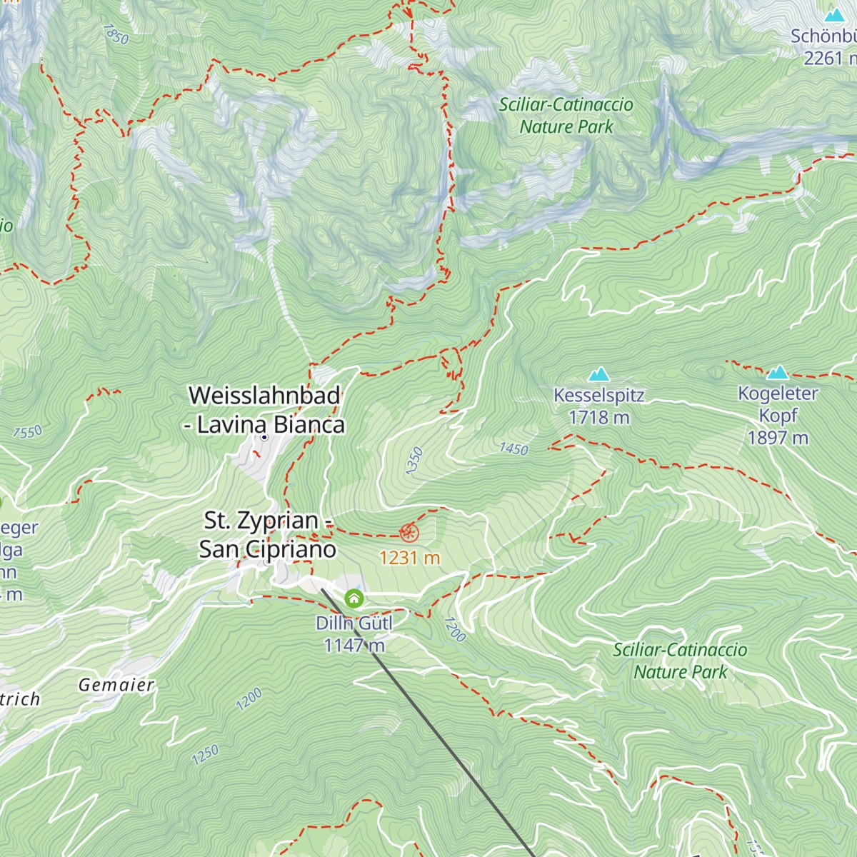 Untertrumpedeller Schwaige - Malga Untertrumpedeller map