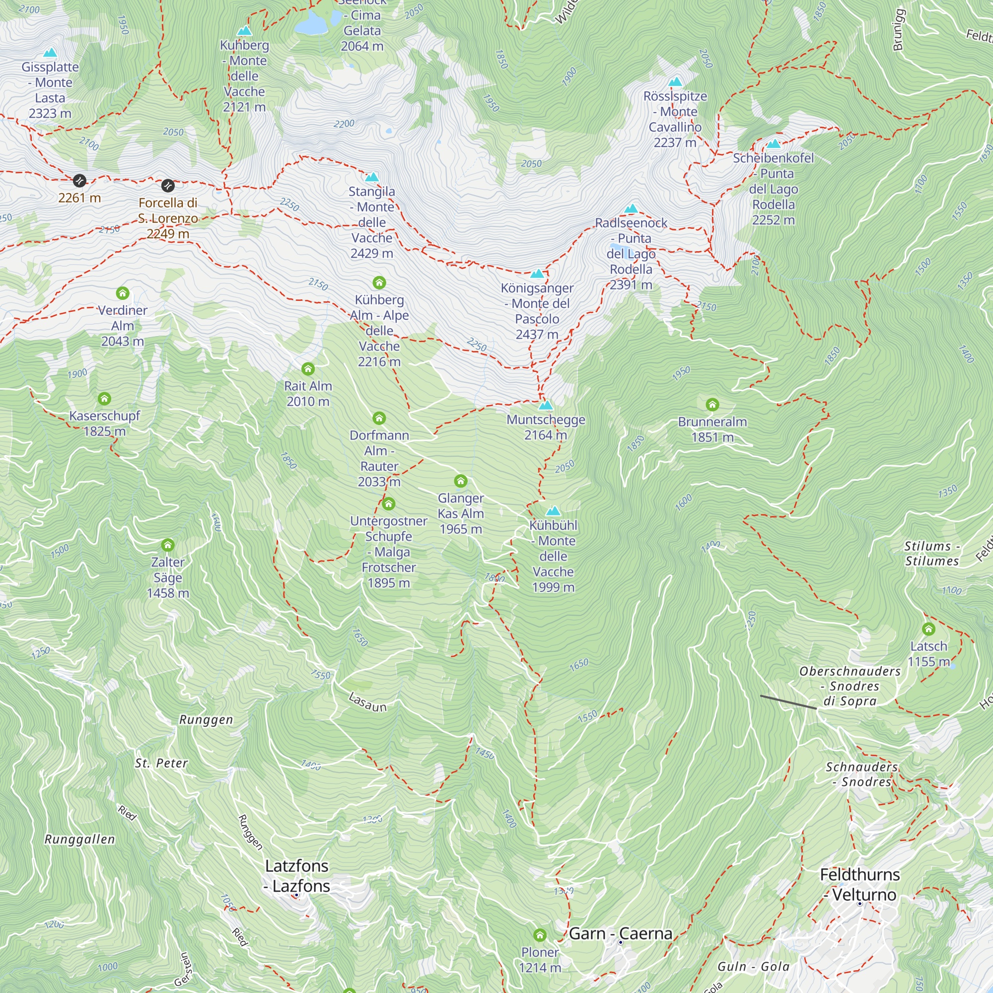 Huberalm - Malga Huber map
