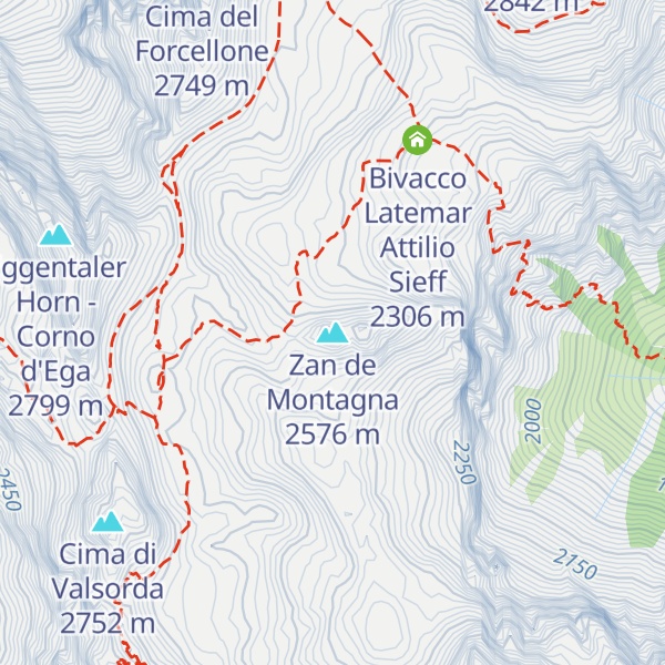 Map of Zan de Montagna