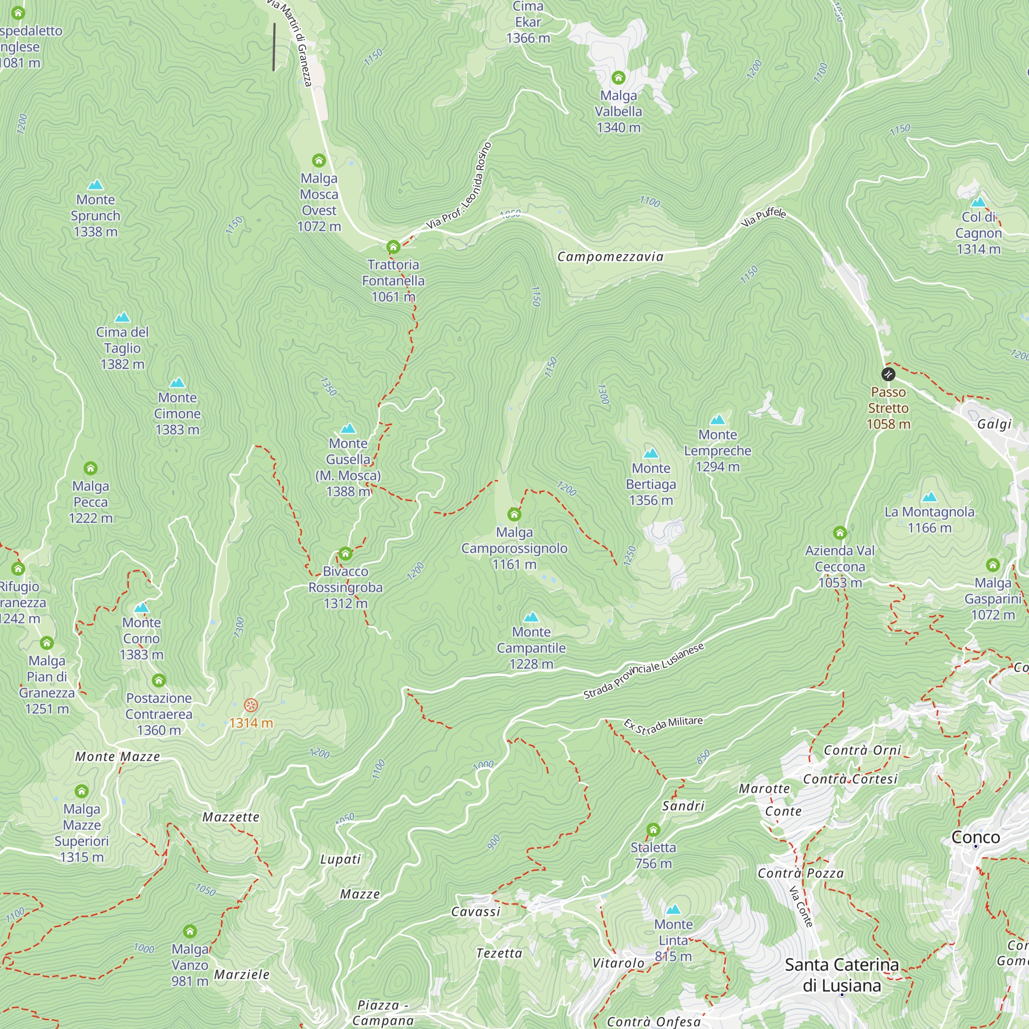 Malga Camporossignolo map