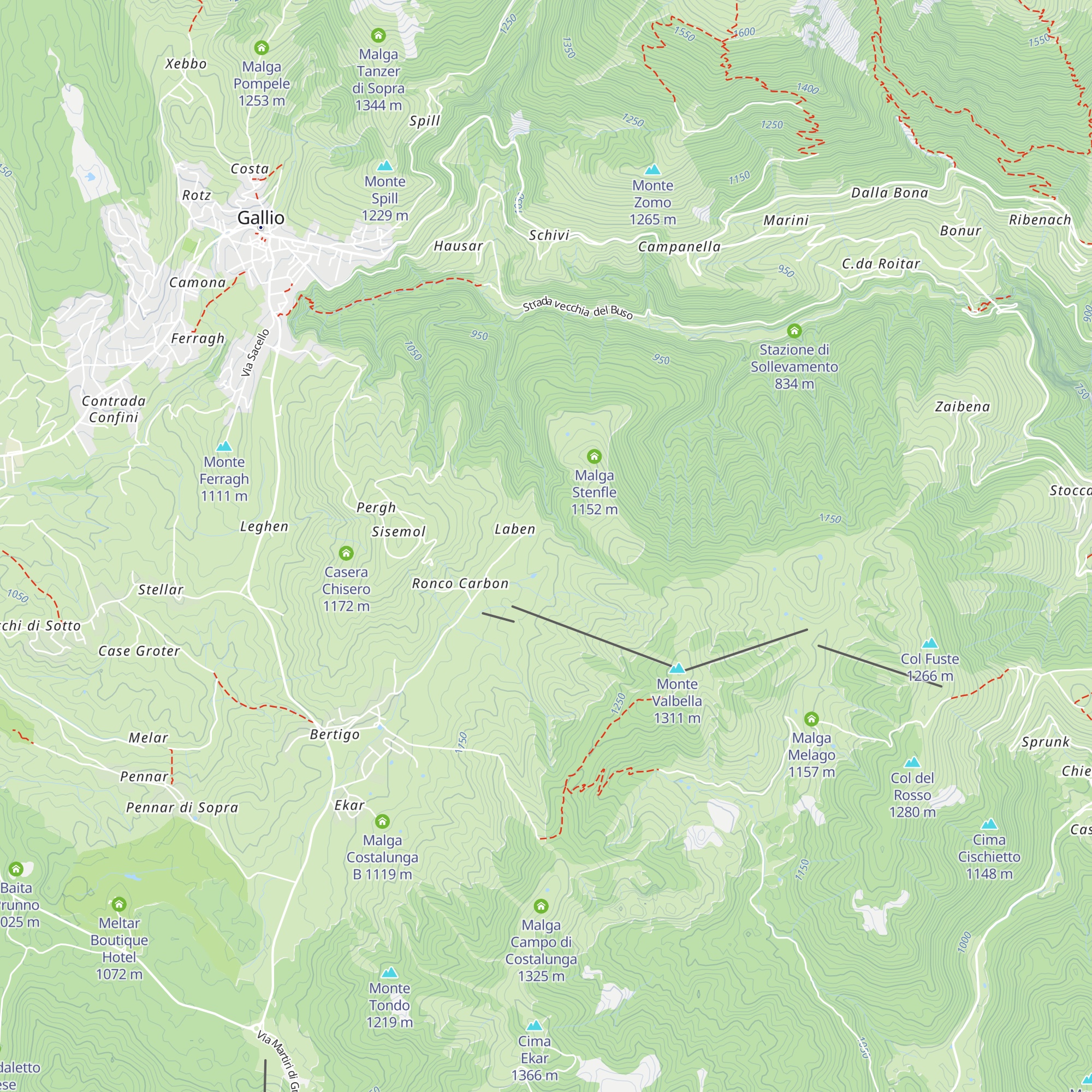 Malga Ronco Carbon map