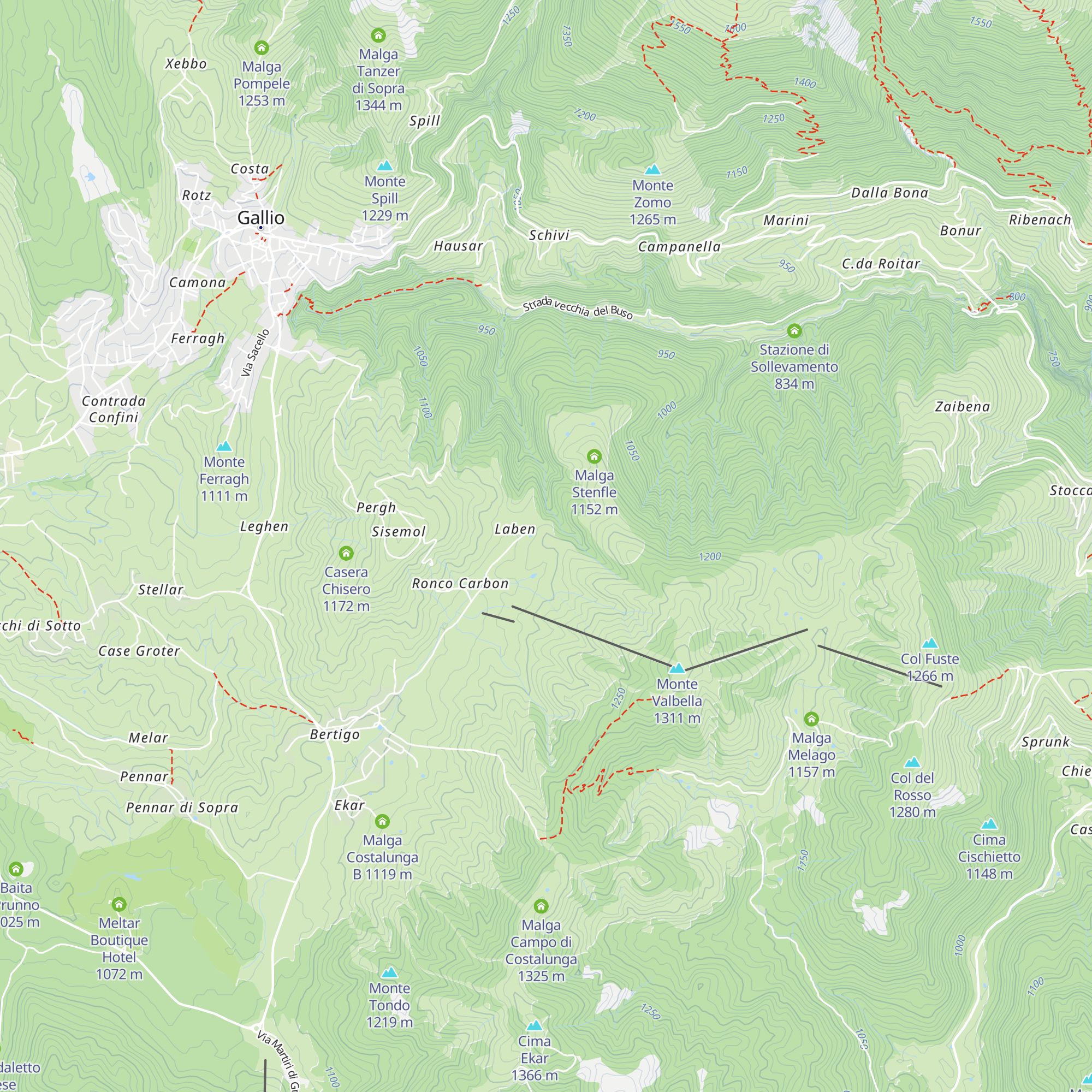 Malga Ronco Carbon map