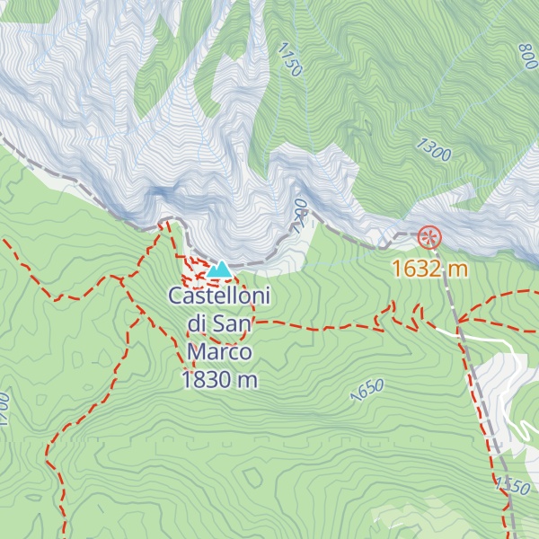Map of Monte Aste Alte m. 1745