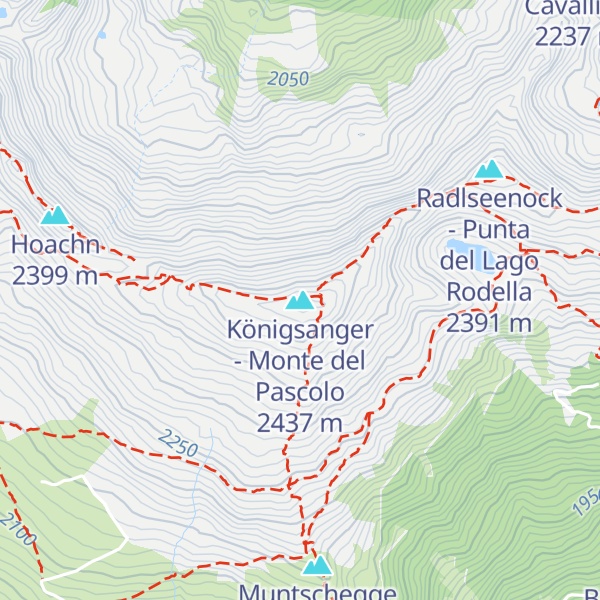 Map of Königsanger - Monte del Pascolo