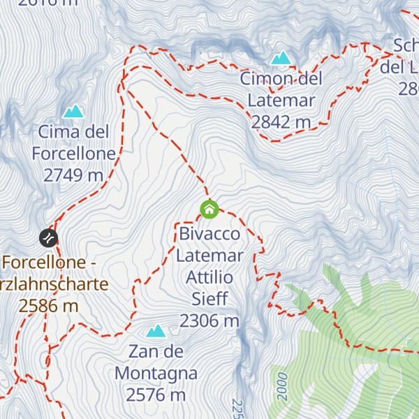 Map of Bivacco Latemar Attilio Sieff