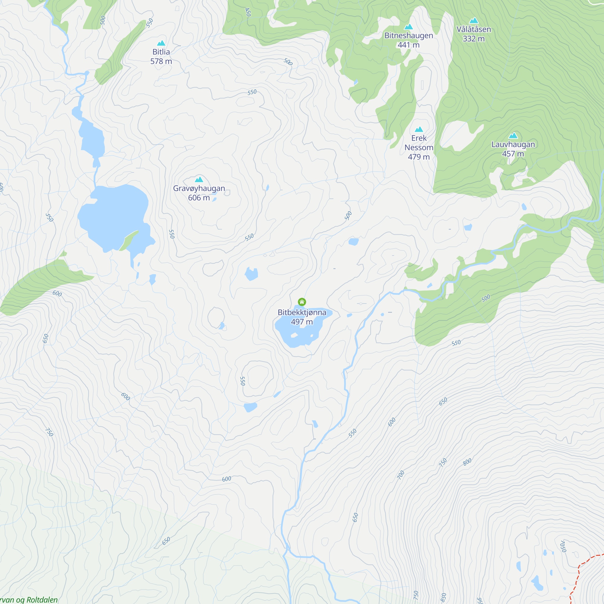 Bitbekktjønna map