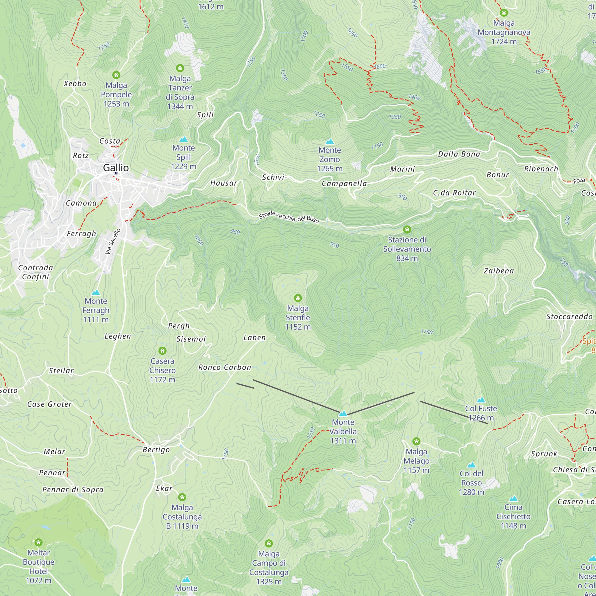 Malga Stenfle map