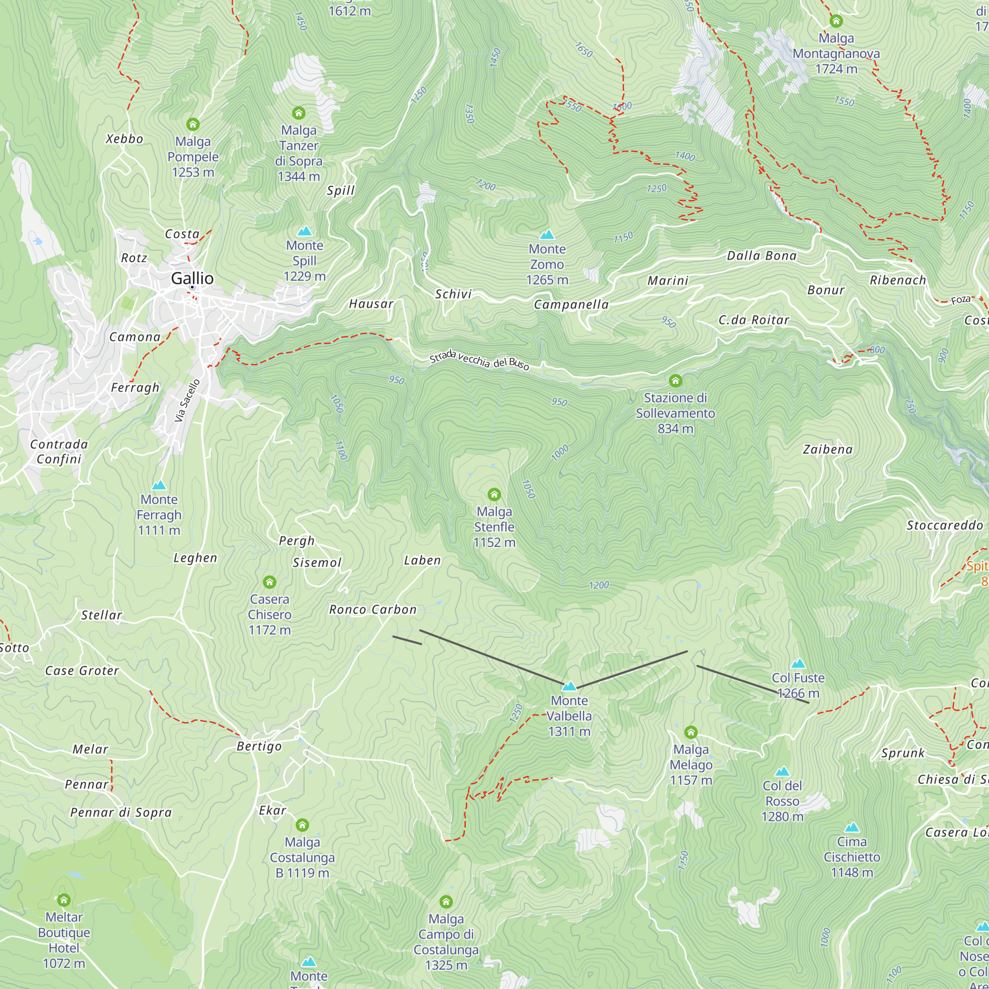 Malga Stenfle map