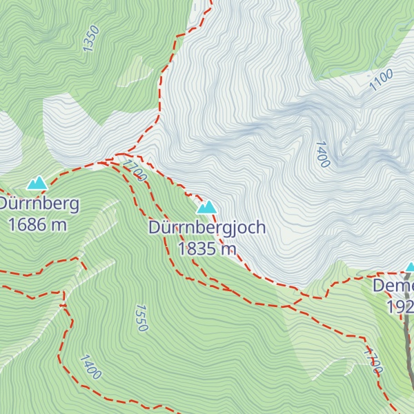 Map of Dürrnbergjoch
