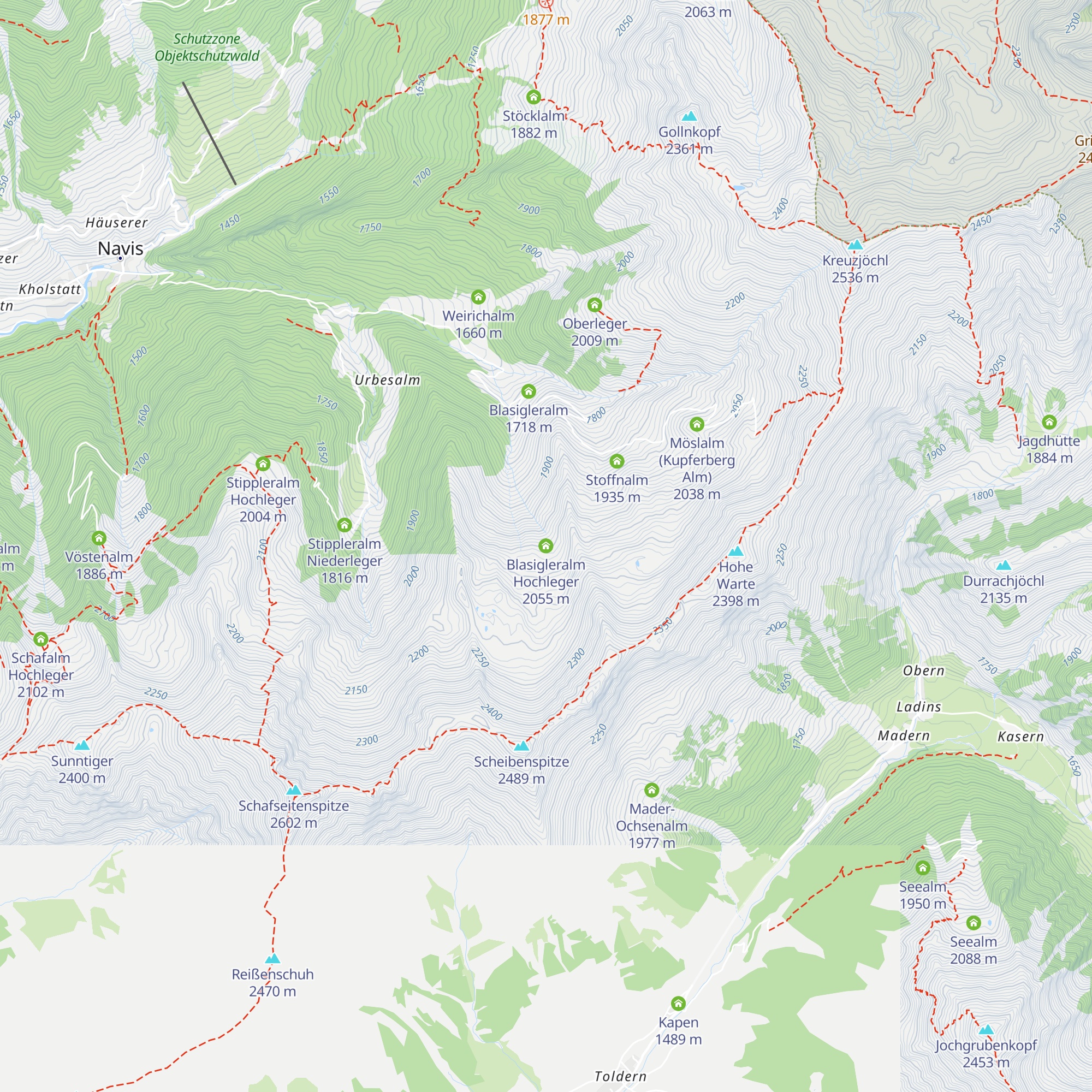 Blasigleralm Hochleger map