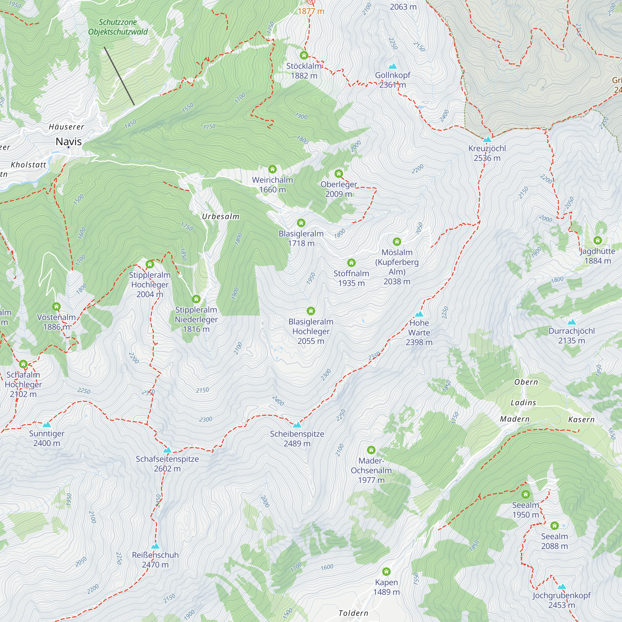 Blasigleralm Hochleger map