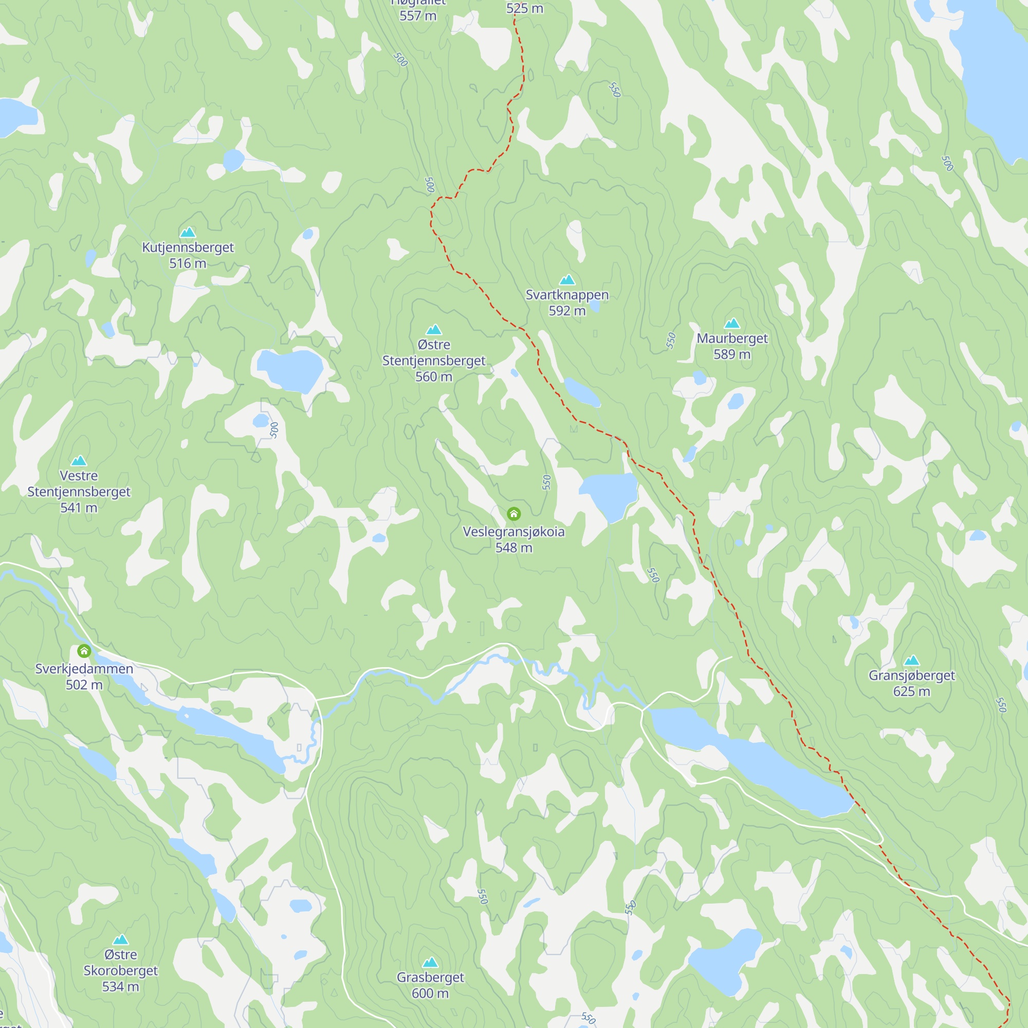 Veslegransjøkoia map
