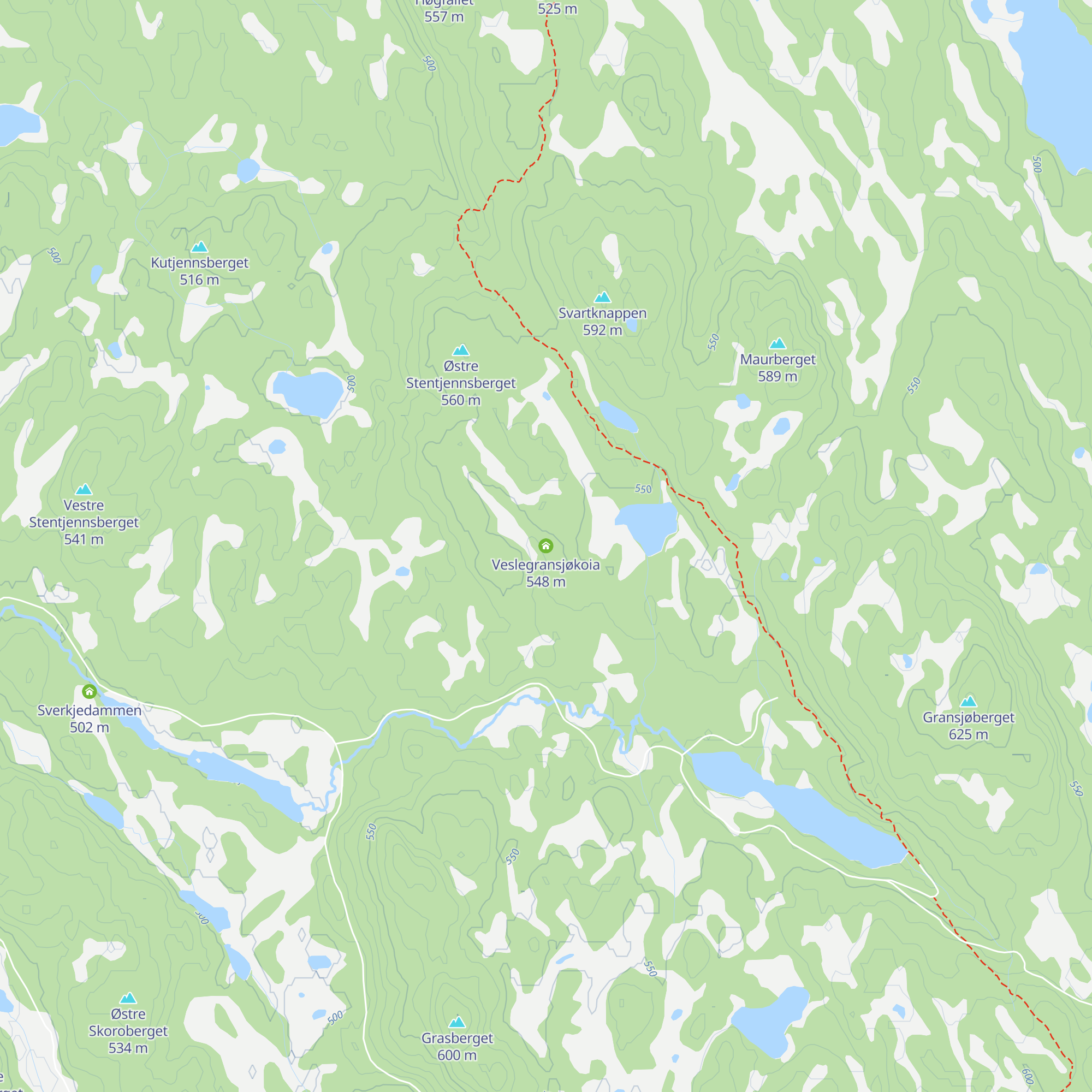 Veslegransjøkoia map
