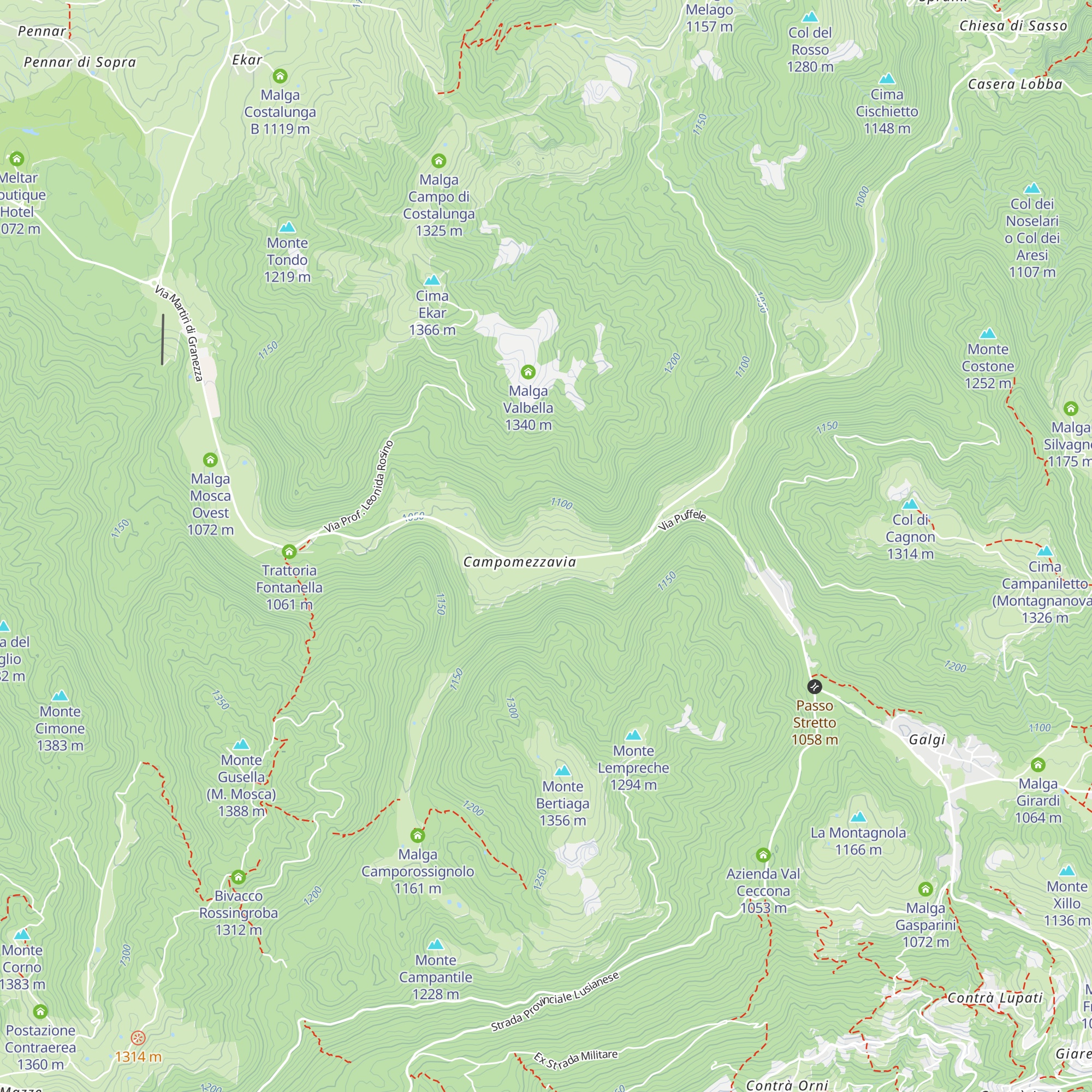 Malga Campomezzavia map