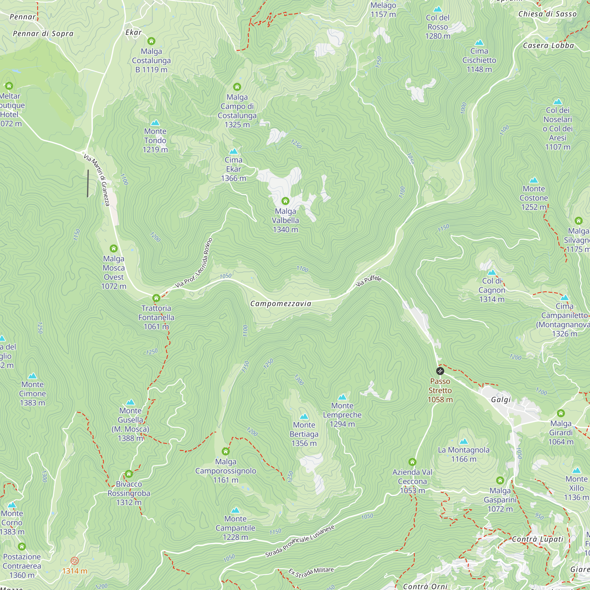 Malga Campomezzavia map
