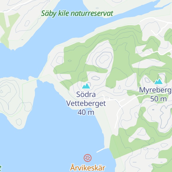 Map of Södra Vetteberget