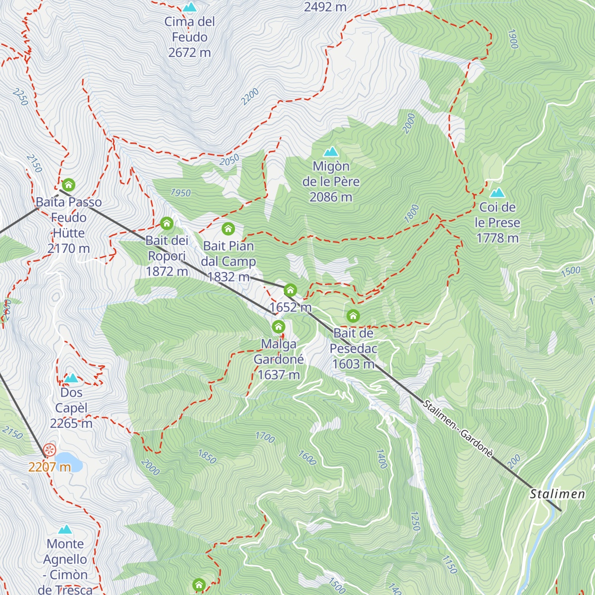 Baita Gardoné The Mountain Riviera map