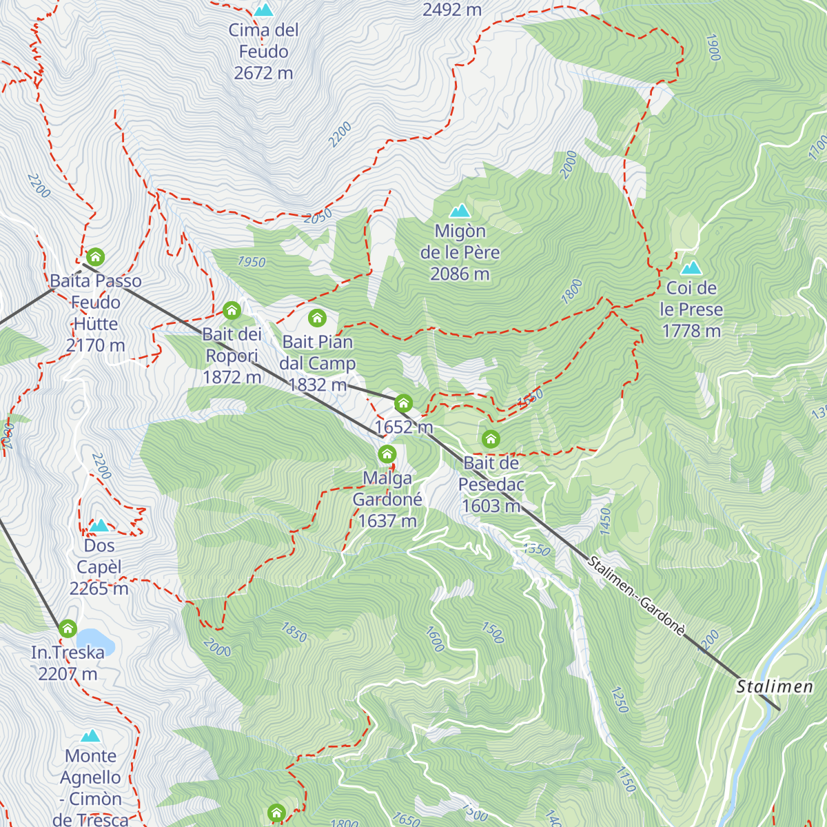 Baita Gardoné The Mountain Riviera map