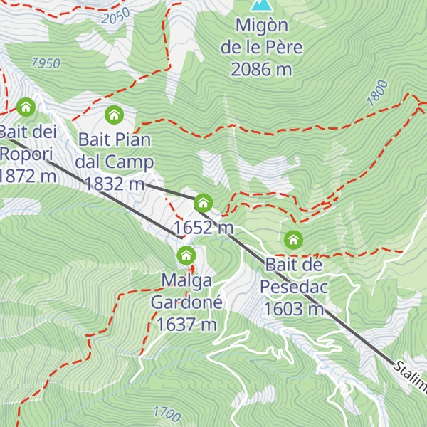 Map of Baita Gardoné The Mountain Riviera