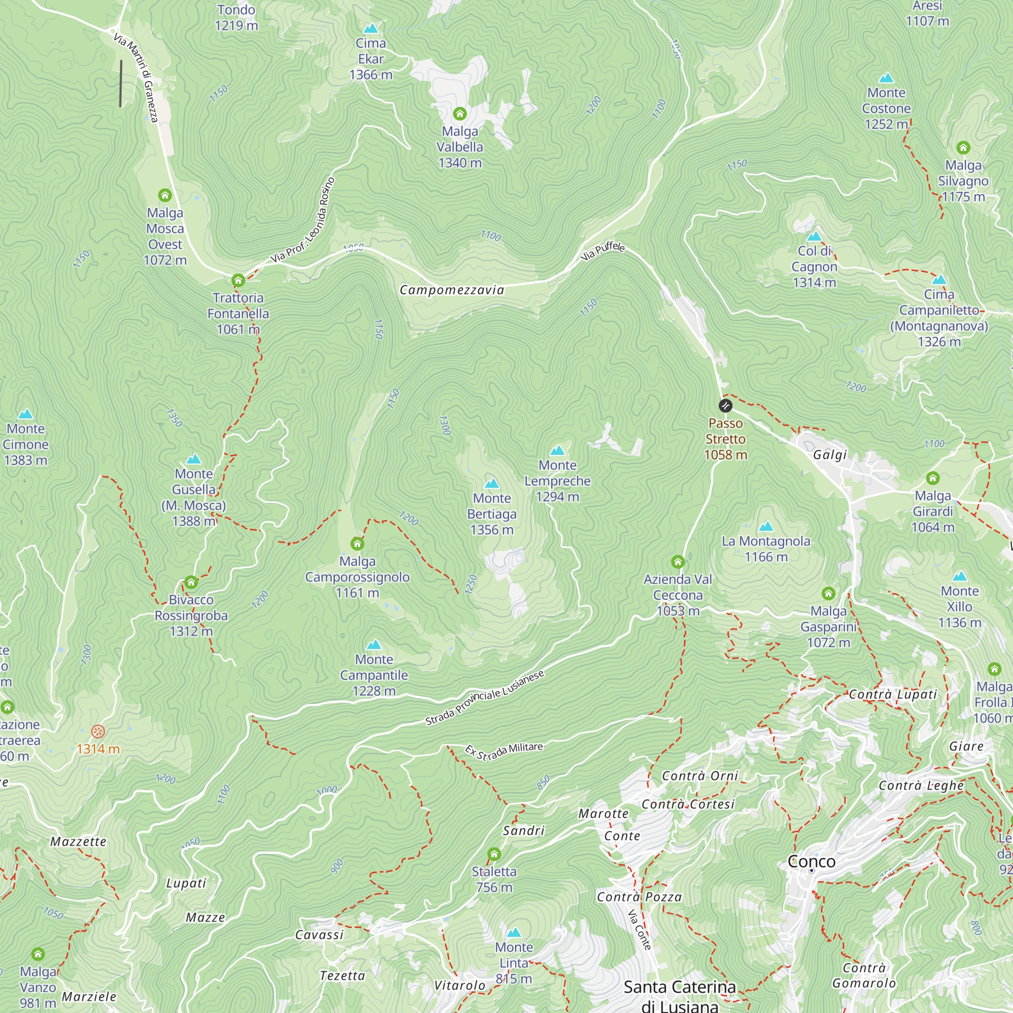 Malga Bertiaga di Dietro map