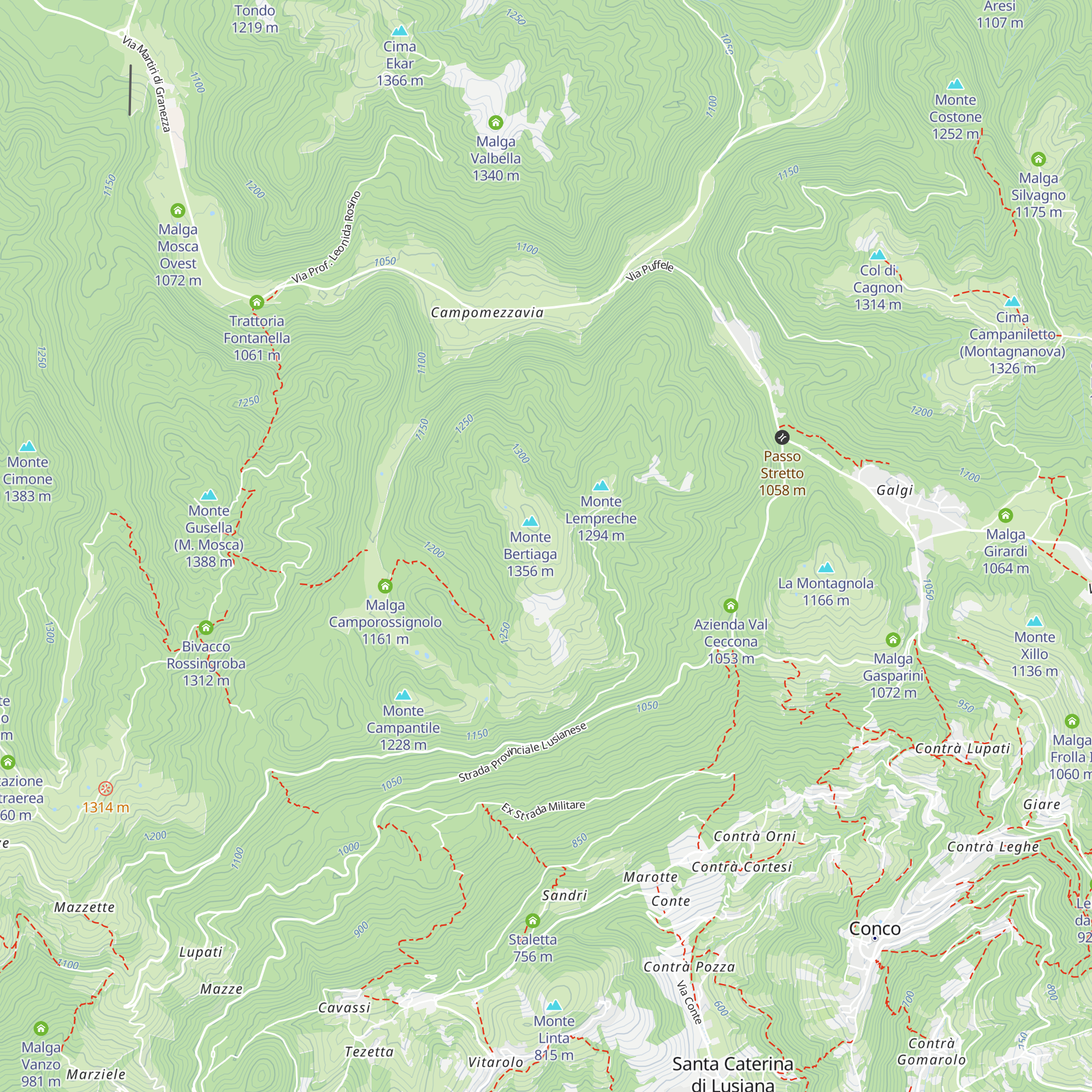 Malga Bertiaga di Dietro map