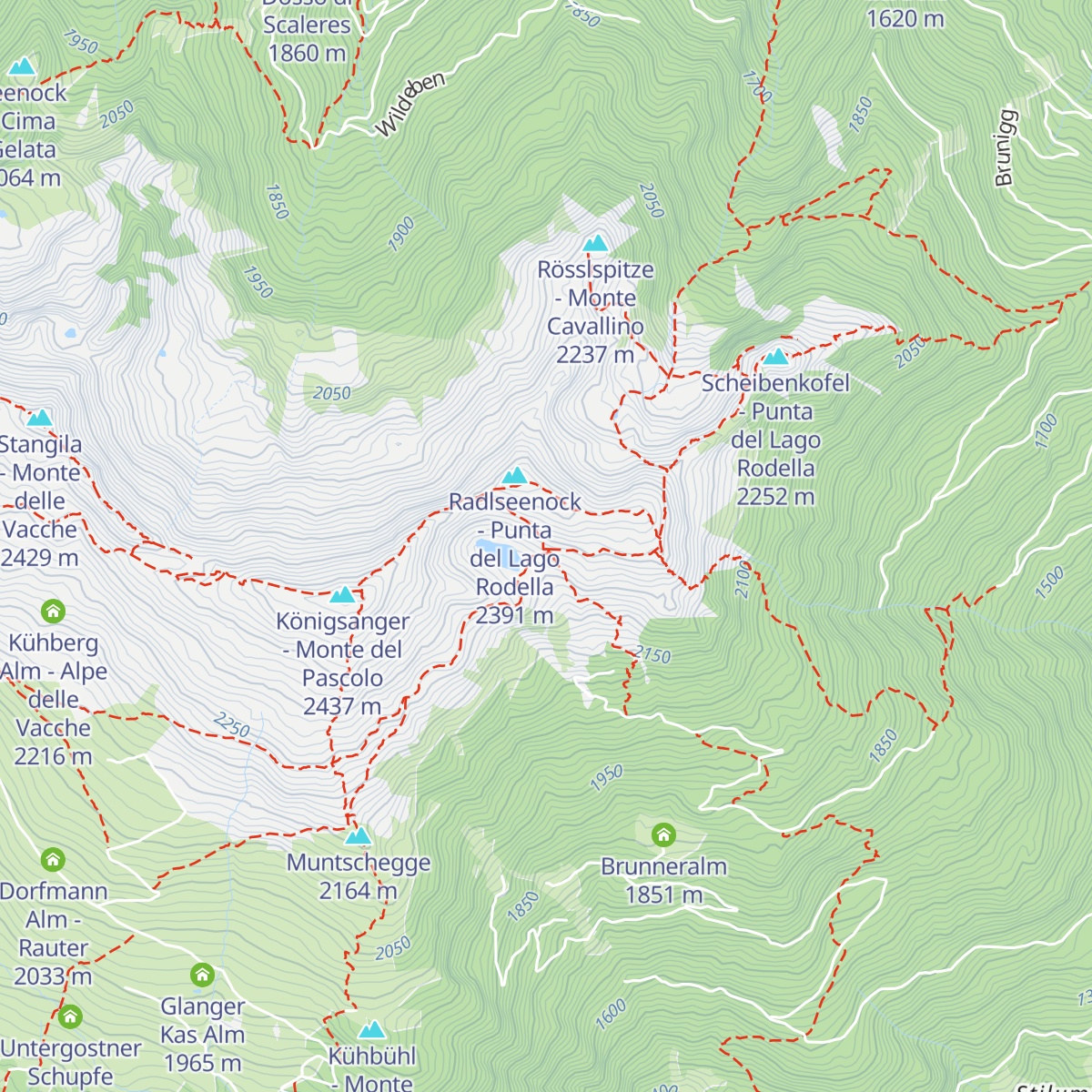 Radelsee-Haus - Rifugio Lago Rodella map