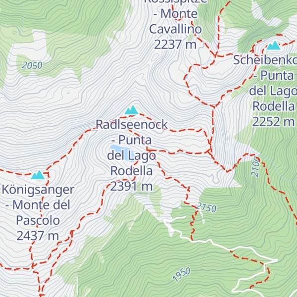 Map of Radelsee-Haus - Rifugio Lago Rodella