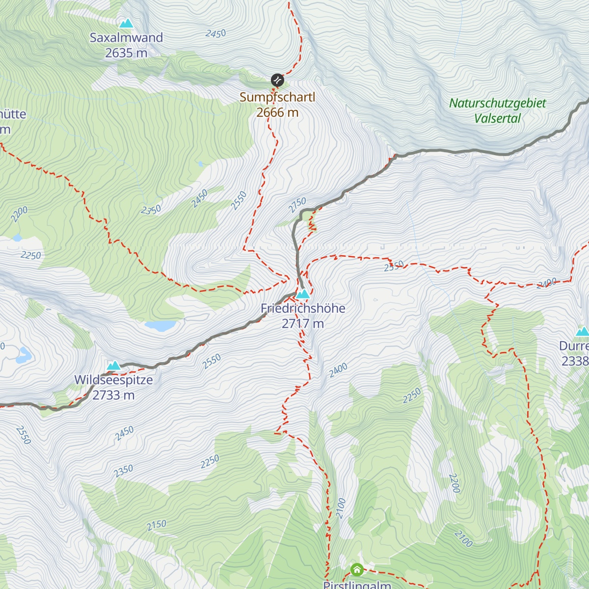 Europahütte - Rifugio Europa map